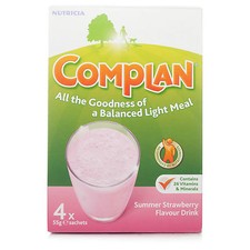 Complan Summer Strawberry Flavour Drink 4 x 55g Sachets