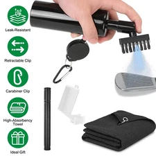 Portable Golf Club Cleaning Retractable Clip Groove Sharpener Golf Towel Tool US