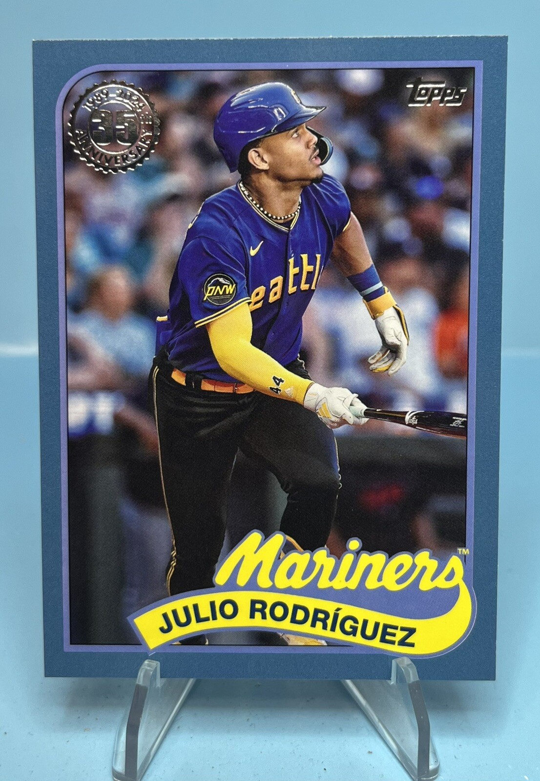 2024 Topps Series 1 Julio Rodriguez 1989 Topps Blue Parallel #89B-66 (PR: 600)