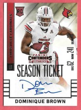 2015 Dominique Brown Panini Contenders Draft Rooke Auto Season Ticket - Tampa