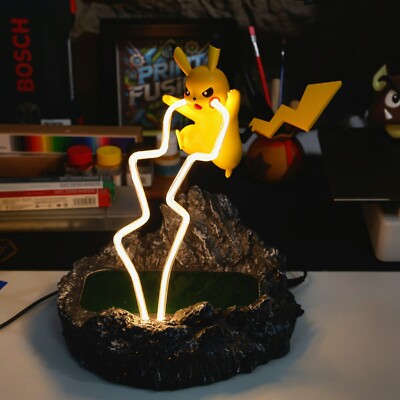 Pokemon Pikachu Wireless Charger with LED light 3D Print Gift Gamer Decor