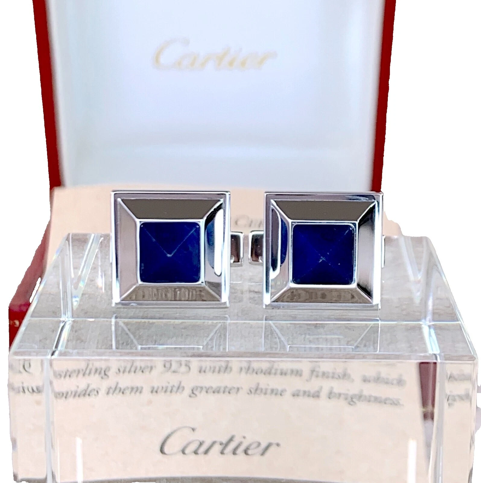 Gemelos de plata de ley Cartier para hombres