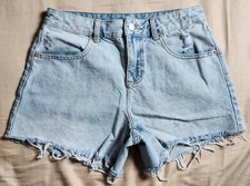 BDG Women's Cutoff Shorts Light Blue Distressed Size 28