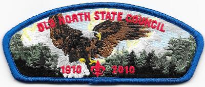 Old North State Council Strip 2010 100th Ann. Blu Bdr CSP SAP Boy Scouts BSA