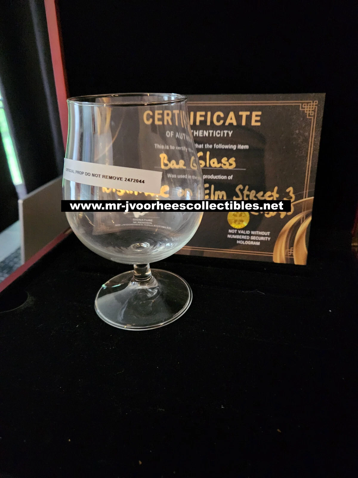 Freddy Krueger Nightmare on Elm Street 3 Original Production Used Bar Glass Prop