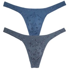 Mens Embroider Bikini Thong G-string Underwear Stretchy T-Back Surf Short Trunks
