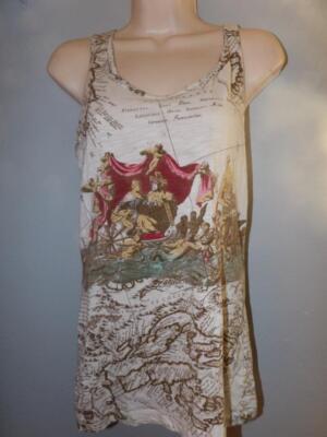 cabi artsy cotton sleeveless tee top size m style # 499