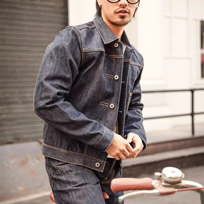 Red Tornado Herren Type 1 506XX Jeans Jacke 14oz Raw Denim Outerwear Short Coat