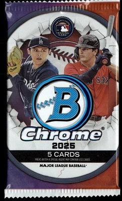 2025 Bowman Chrome Baseball 5 Card Pack-Factory Sealed