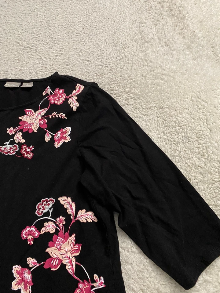 Camiseta Chico's Mujer Floral Manga 3/4 Cuello Redondo Multicolor Talla 3 (US 16) Foto 3 de 4