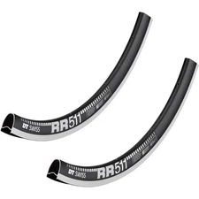 2 Pack DT Swiss RR 511 700c Tubeless Ready Road Rim 32h Black Squorx Nipples Rim
