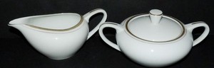 Royalton China Co Translucent Porcelain Golden Elegance CREAMER & SUGAR BOWL