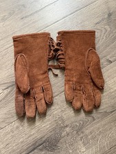 Vintage Grandoe Brown W/Fringe Acrylic Size Medium Gloves