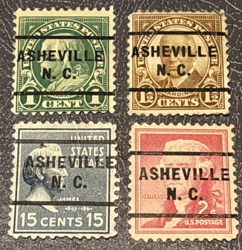 4 ASHEVILLE NORTH CAROLINA PRECANCEL TYPE 255 PBF