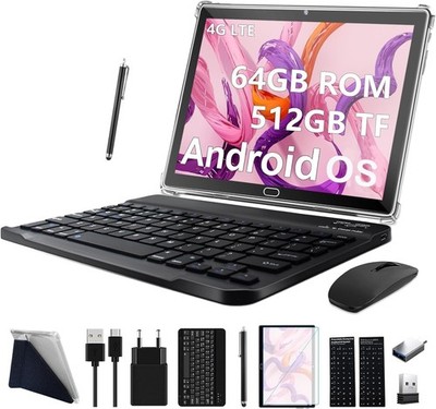 2025 Neueste Tablet 10 Zoll,3-in-1 Android Tablet Mit Tastatur Maus Stift, 4G
