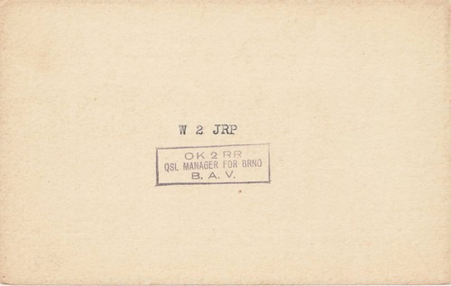 1937 QSL: OK2RS - Brno 12, Volfova 7 - Cecoslovacchia - Foto 2 di 2