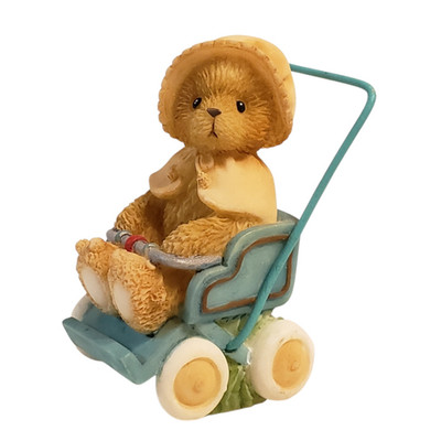 Cherished Teddies Tiny Treasures Baby Bear in Blue Stroller 2002 Enesco 104865