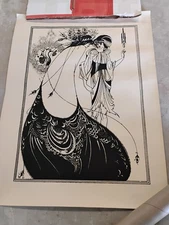 Aubrey Beardsley Vintage Print: Peacock skirt, Salome, Oscar Wilde