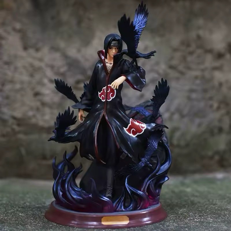Statue Itachi Uchiha Crow Genjutsu Akatsuki de 20 cm pour vitrine Naruto