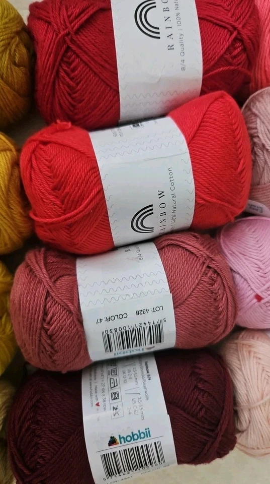 Hobbii Rainbow Yarn Size 1 Lot Of 16 Skeins 50 Gm Each Spring/Baby Colors - Image 3 of 4