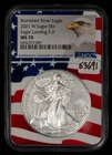 2021-W 1 oz Silver American Eagle Burnished - Type 2 - NGC MS 70 - SKU-E3691