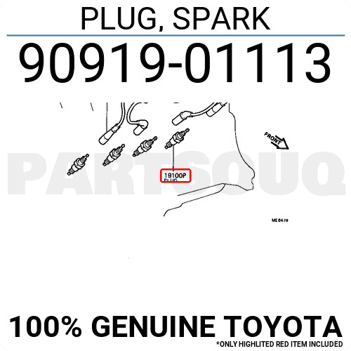9091901113 Genuine Toyota PLUG, SPARK 90919-01113