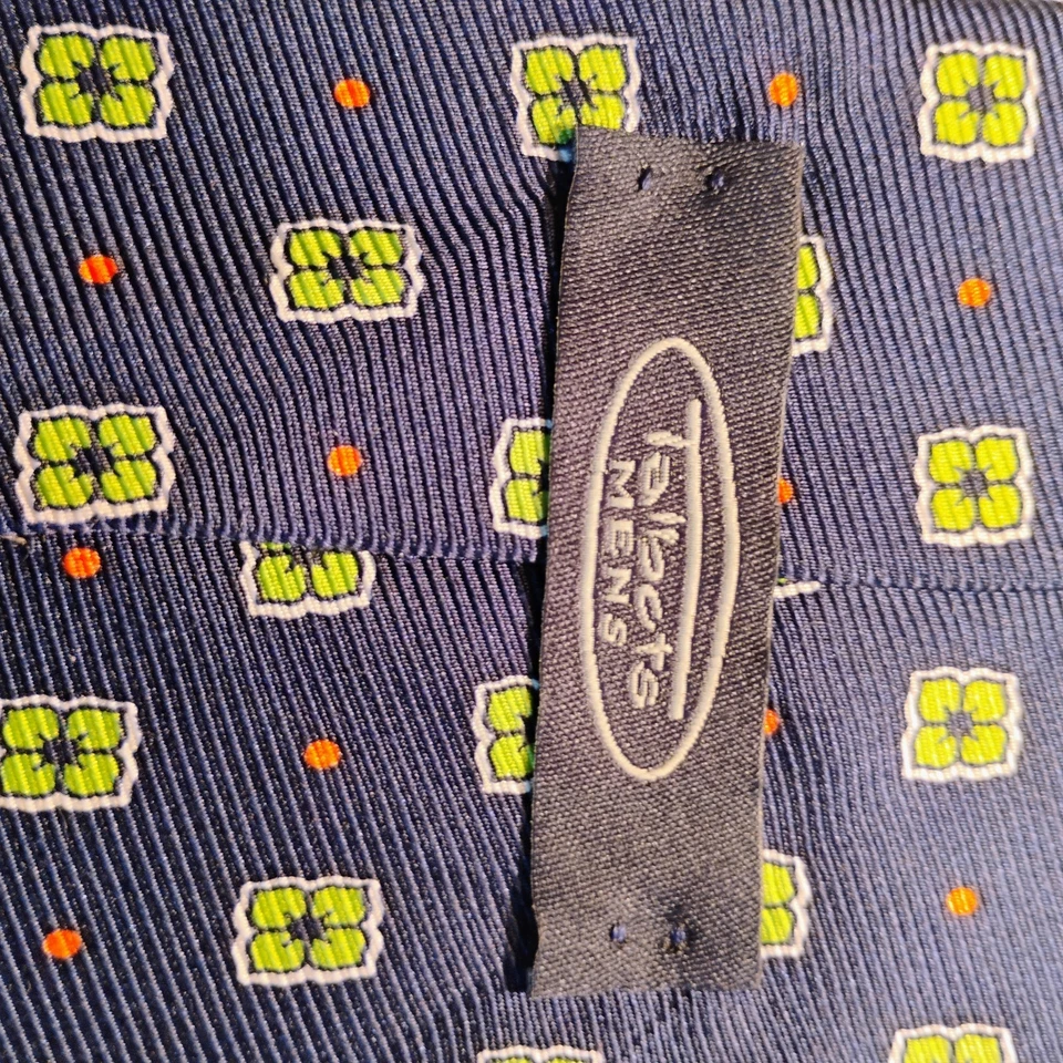 Corbata clásica para hombre Talbot's, azul marino con patrón pequeño, hecha a mano EE. UU., envío gratuito Foto 3 de 3