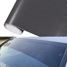 2 Pack One-Way Perforated Privacy Window Film Black Windshield Sunshade Tint