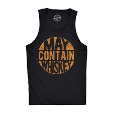 Mens Fitness Tank May Contain Whiskey Tanktop Funny Liquor Drinking Party