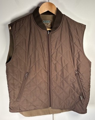 Aigle Gilet Womens Medium Brown Quilted Fleece Lined Bodywarmer Outdoor