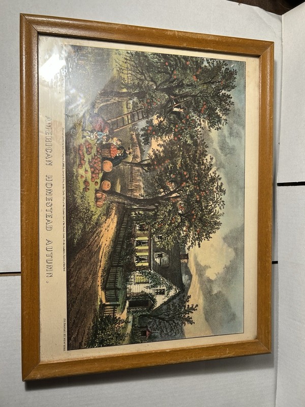 Set Of Four Currier And Ives American Homestead Prints Professional Framed
