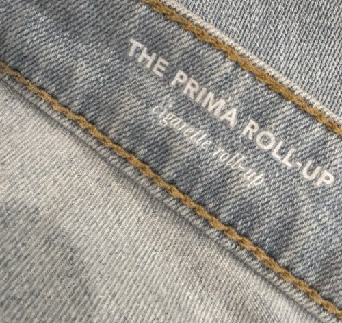 AG Adriano Goldschmied Ripped The Prima Cigarette Roll Up Blue Jeans Size 30 R - Picture 8 of 13