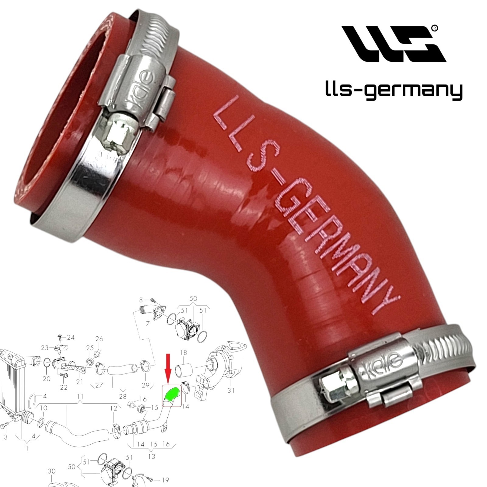 Pressure Hose Turbo Hose For PORSCHE Cayenne (92A) 4.2 S Diesel 7P0145942A