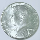 1964 D KENNEDY SILVER HALF DOLLAR ~ 90% SILVER ~ AU ALMOST UNCIR. DETAILS #9534