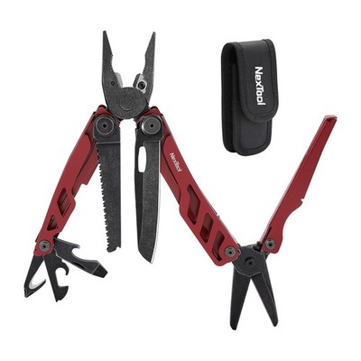 Flagship Pro Multitool Pliers with Full-size Scissors (Red)