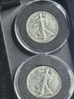 Walking Liberty Silver Half Dollars 1935 Lot of 2 In Capsules