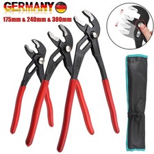 3X Profi Wasserpumpenzange Set 175mm & 240mm & 300mm aus Cr-V Stahl Rohrzange