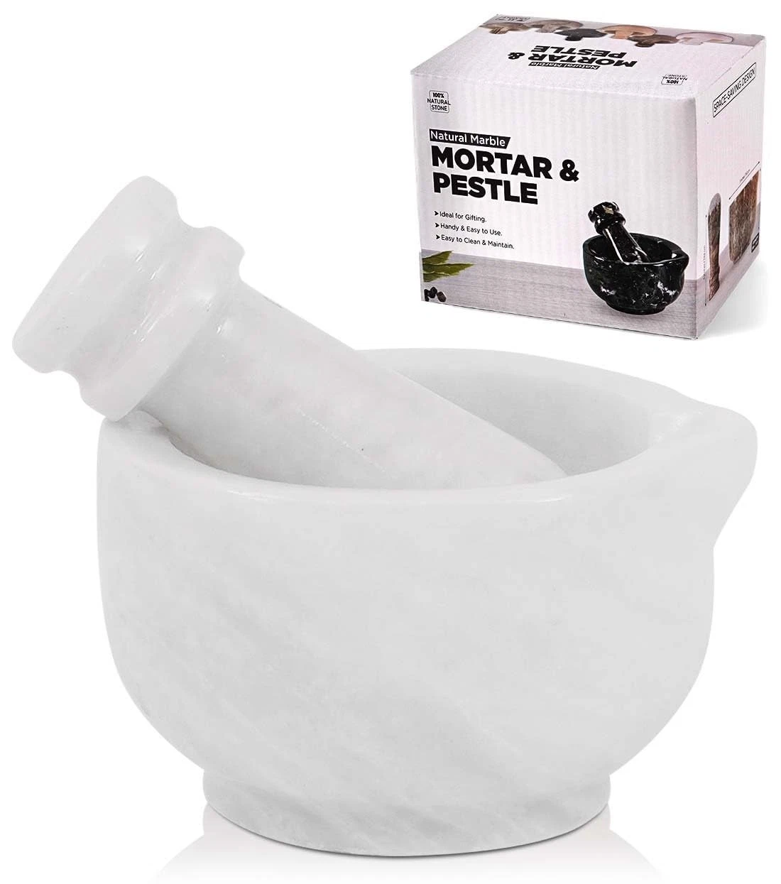 Marble Mortar and Pestle Set Handmade
Opens in a new window or tab