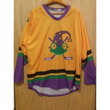 TTS Total Team Sales Hockey Jersey Orange Wizard Frog Number 21 Mens XL USA Made