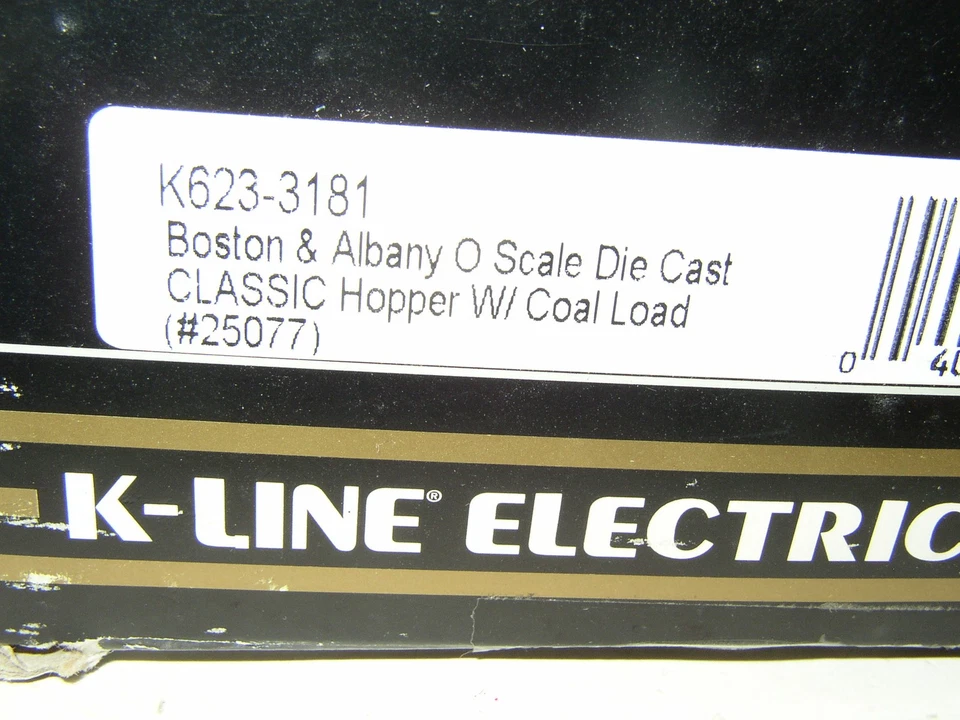 K Line Boston & Albany die cast Hopper w/ Coal Load K623 3181 #25077 NEW NIB - Image 3 of 3