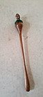 Vtg Hand Carved Figural Darning Sewing Tool Dowel - Woman