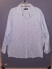 Tommy Hilfiger Men's XXL Dress Shirt Light Blue Long Sleeve Wrinkle Resistant...