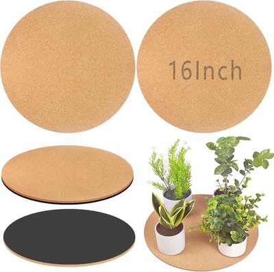 16 Inch Large Cork Plant Coasters, 2 Pieces Cork Plant Mats, Cork Coaster for...