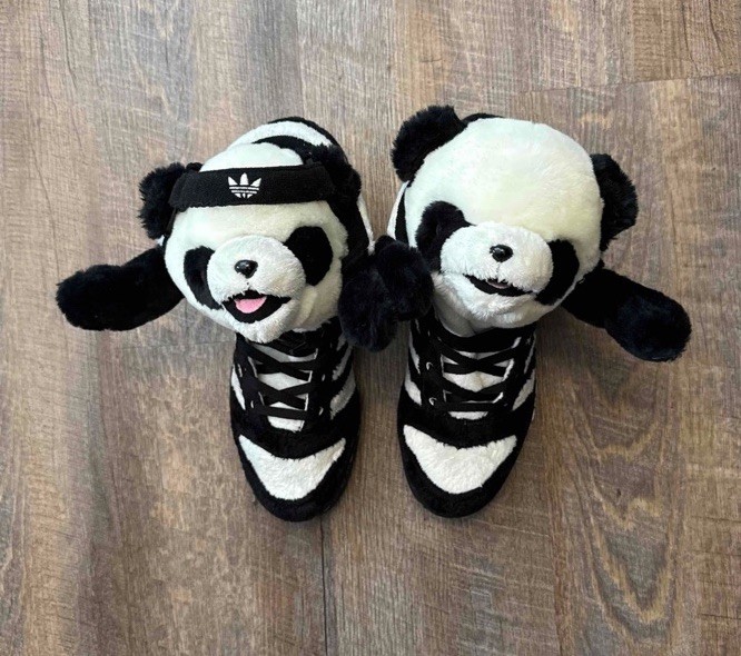 Adidas x Jeremy Scott JS Panda Bear Black White Size 11.5 Sneakers