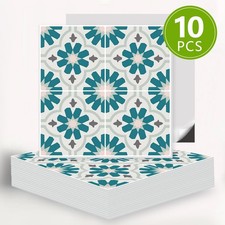 10-Sheet Peel and Stick Tile Backsplash, Vinyl 3D Self-Adhesive Flower Wall Tile