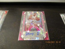 johnny davis rookie auto leaf metal 2022 numberted/15 pink cracked ice