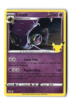 Lunala 015/025 Pokémon  Celebration Set Holo NM