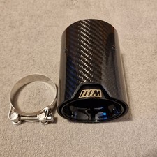 1 x BMW M135i/M140i/M235i/M240i Glanz Schwarz Kohlefaser Auspuffblenden - F20/F21