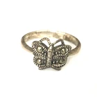 Vintage Ring MARKED 925 STERLING SILVER Size 7 Butterfly Band Jewelry lot y