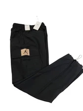 Nike Air Jordan Flight Heritage Cargo Pants Size M Black Hemp Men DC7450 010